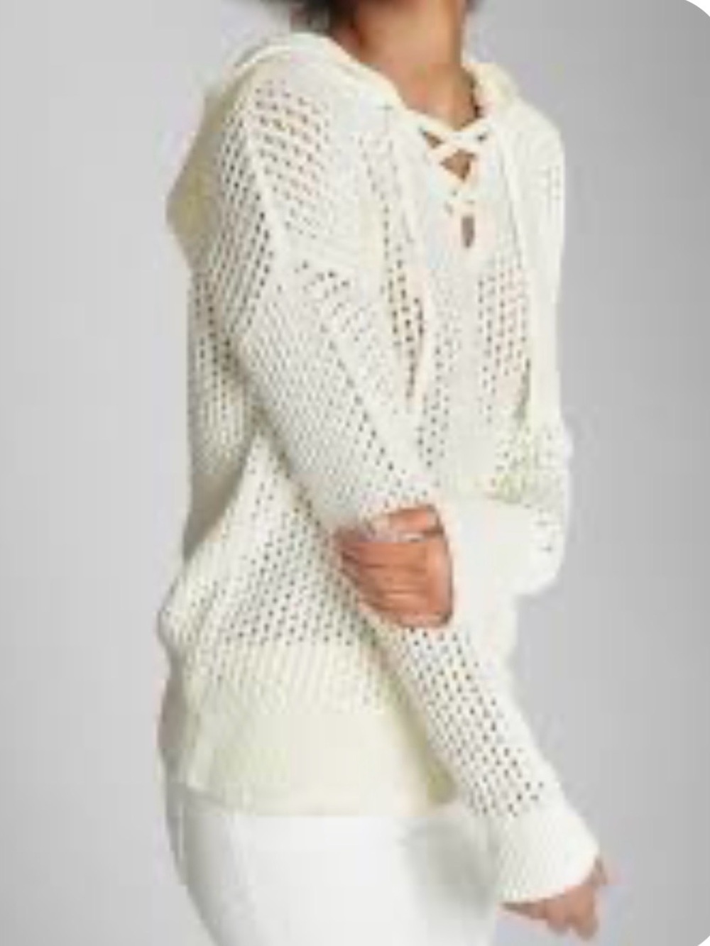 Gap M cream crochet 100% cotton lace chest Vintage Y2K fishermancore casual top